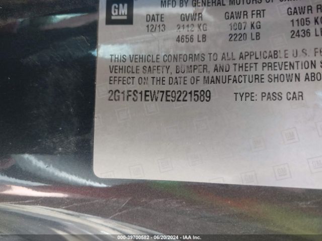 2G1FS1EW7E9221589 Chevrolet Camaro 1ss