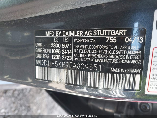WDDHF5KB9EA809551 Mercedes-Benz E-Class