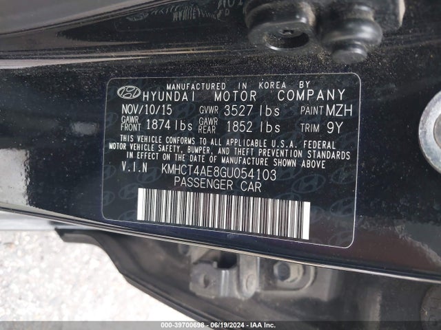Hyundai ACCENT SE 2016 KMHCT4AE8GU054103 Image 9