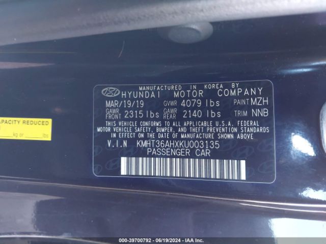 KMHT36AHXKU003135 Hyundai VELOSTER N