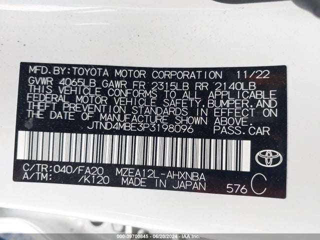 Toyota COROLLA SE 2023 JTND4MBE3P3198096 Image 9