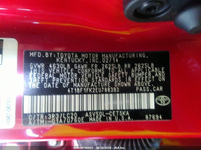 Toyota CAMRY SE 2014 4T1BF1FK2EU788393 Image 9