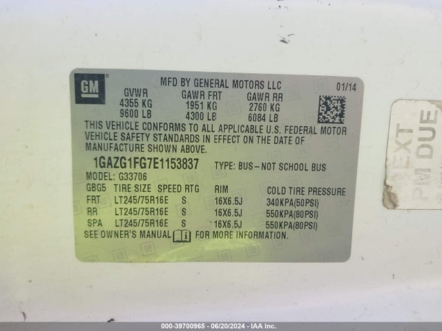 Chevrolet Express 3500 Lt 2014 1GAZG1FG7E1153837 Image 9