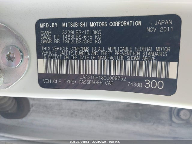 2012 MITSUBISHI I-MIEV JA3215H18CU009752 Photo 8