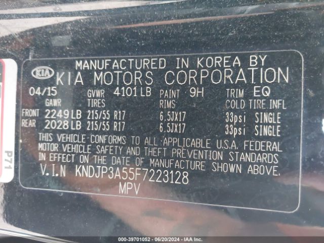 KNDJP3A55F7223128 KIA SOUL +