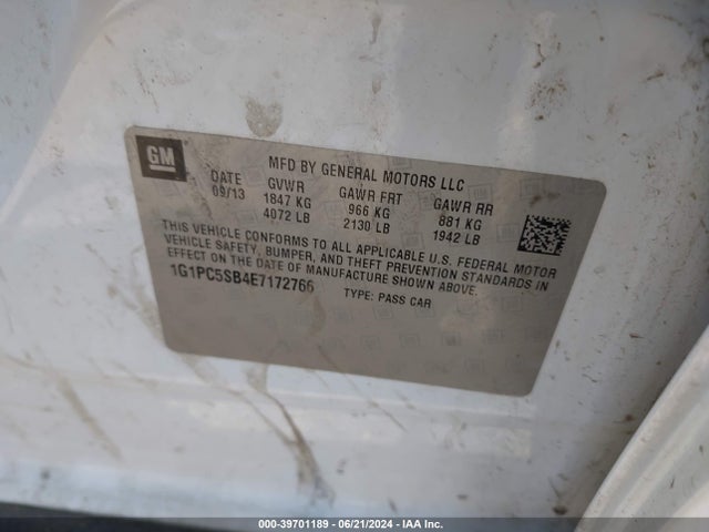 Chevrolet Cruze 1lt Auto 2014 1G1PC5SB4E7172766 Image 9