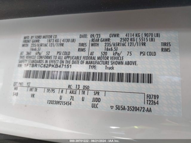 1FTBR1C82PKB47151 Ford Transit-250
