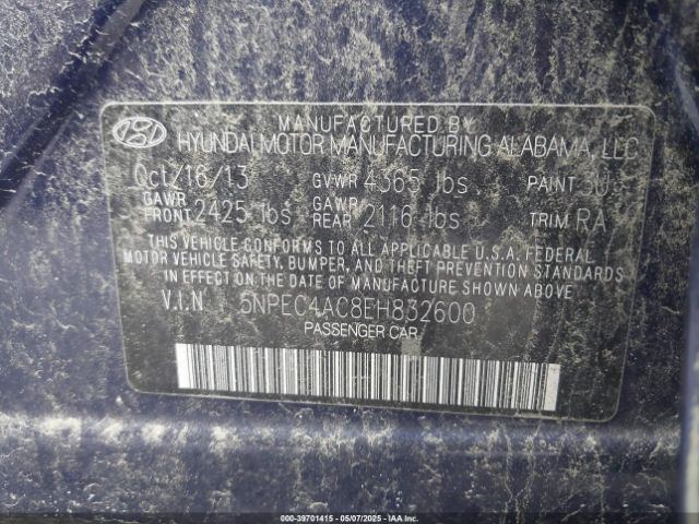 5NPEC4AC8EH832600 Hyundai Sonata Limited