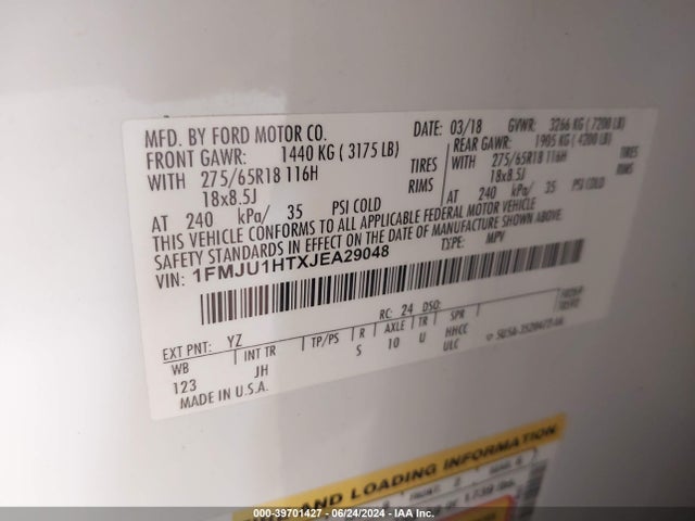 Ford Expedition Xlt 2018 1FMJU1HTXJEA29048 Image 9