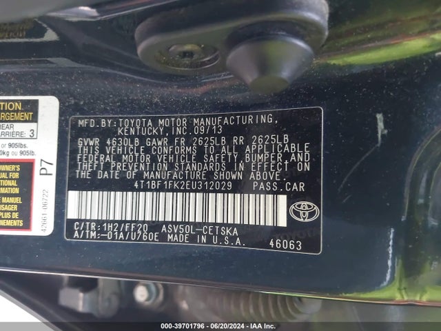 Toyota CAMRY SE 2014 4T1BF1FK2EU312029 Image 9