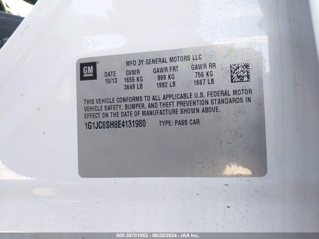 Chevrolet Sonic Lt Auto 2014 1G1JC6SH8E4131980 Image 9