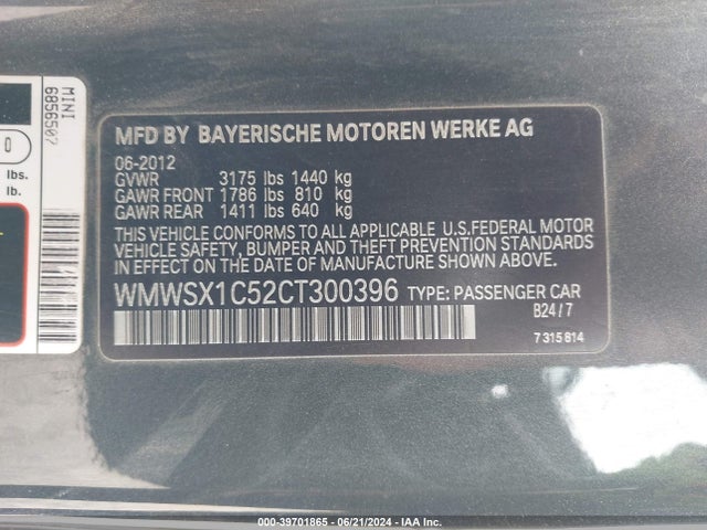 2012 MINI COOPER WMWSX1C52CT300396 Photo 8