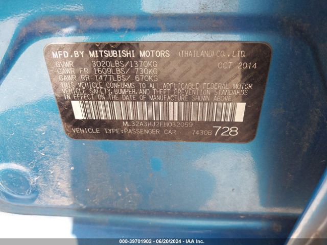 ML32A3HJ2FH032059 Mitsubishi Mirage De/rf
