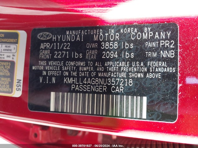 Hyundai ELANTRA SE 2022 KMHLL4AG8NU357218 Image 9