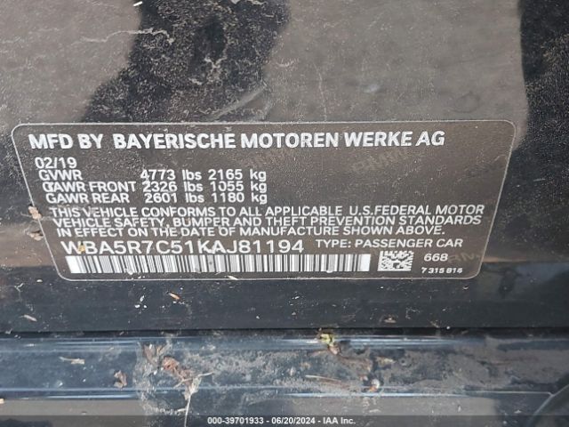 WBA5R7C51KAJ81194 BMW 330i Xdrive