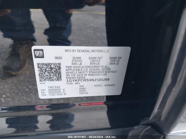 1GYKPCRSXNZ165299 Cadillac Xt6 Fwd Premium Luxury
