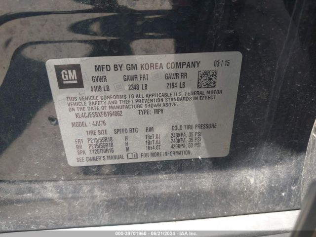 KL4CJESBXFB164062 Buick Encore
