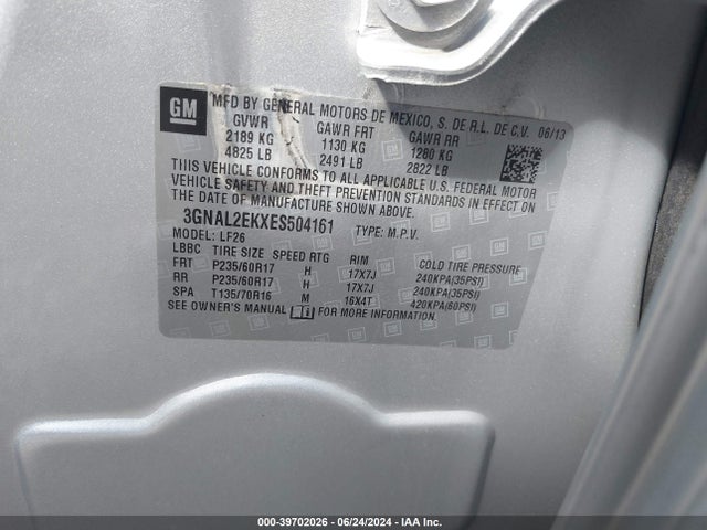 Chevrolet Captiva Sport 2ls 2014 3GNAL2EKXES504161 Image 9