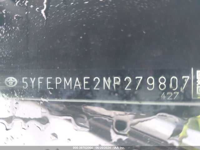 Toyota COROLLA LE 2022 5YFEPMAE2NP279807 Image 9