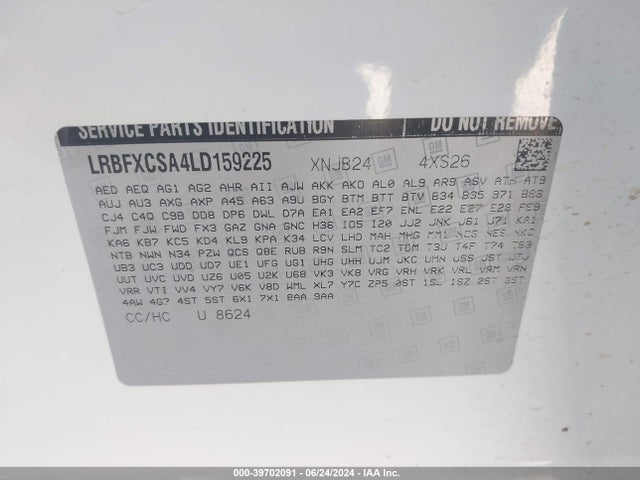 LRBFXCSA4LD159225 Buick Envision Fwd Essence