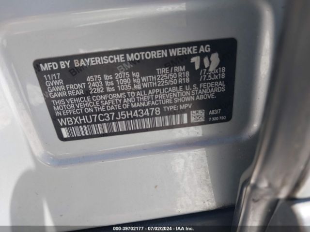 WBXHU7C37J5H43478 BMW X1 Sdrive28i