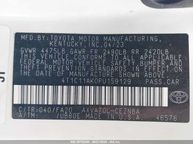 Toyota CAMRY LE 2023 4T1C11AK0PU159129 Image 9