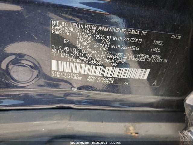 Toyota Rav4 Xle Premium 2019 2T3C1RFV3KW025667 Image 9