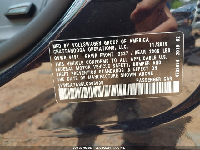 1VWSA7A35LC005895 Volkswagen Passat 2.0t Se