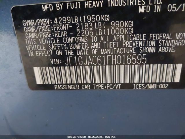 JF1GJAC61FH016595 Subaru Impreza 2.0i Premium