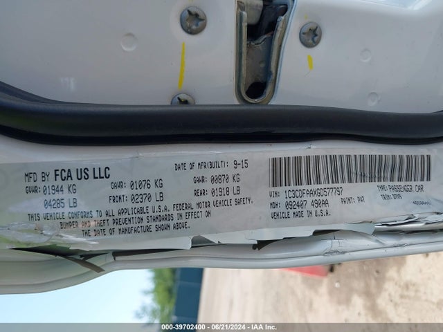 Dodge DART SE 2016 1C3CDFAAXGD577797 Image 9