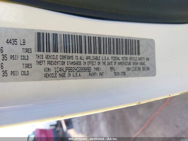 1C4NJPBB2HD209092 Jeep Patriot Sport Fwd