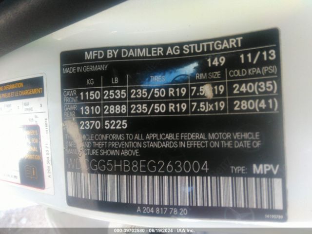 WDCGG5HB8EG263004 Mercedes-Benz GLK 350