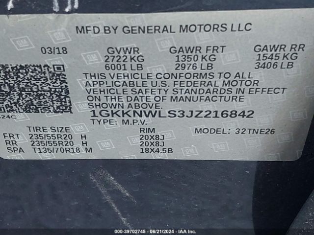 1GKKNWLS3JZ216842 GMC Acadia Slt-2