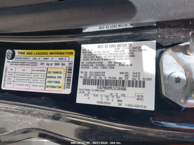 1FATP8UH9L5134400 Ford Mustang Ecoboost Premium