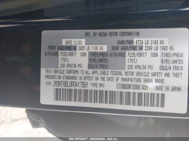 JM3KFBBL8R0417591 Mazda Cx-5 2.5 S Select