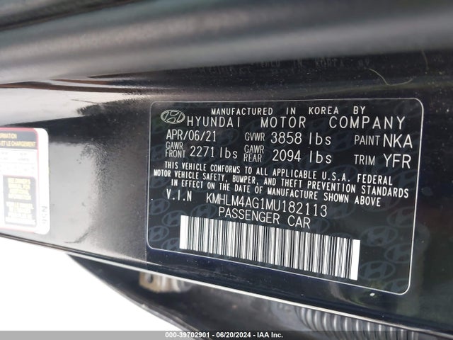 Hyundai ELANTRA SEL 2021 KMHLM4AG1MU182113 Image 9
