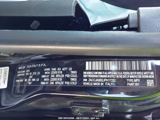 ZACCJABB2JPH17252 Jeep Renegade Latitude Fwd