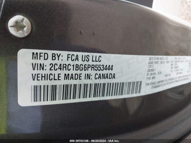 2C4RC1BG6PR553444 Chrysler Pacifica Touring L