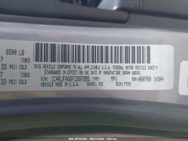 1C4RJFAG6FC897285 Jeep Grand Cherokee Laredo