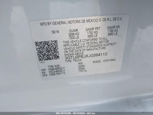 GMC Sierra 1500 Denali 2018 3GTU2PEJXJG564113 Image 9