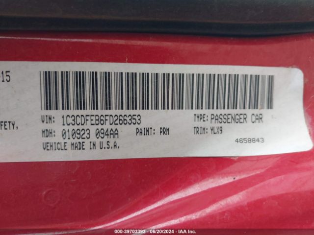 1C3CDFEB6FD266353 Dodge DART GT