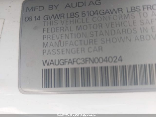 WAUGFAFC3FN004024 Audi A6 2.0t Premium