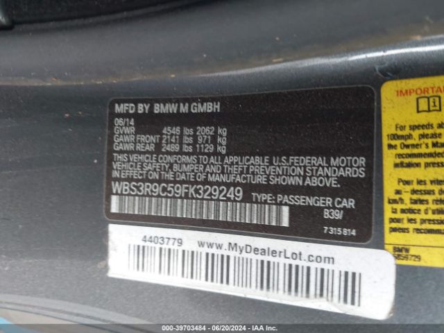 WBS3R9C59FK329249 BMW M4