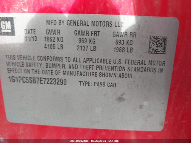 Chevrolet Cruze 1lt Auto 2014 1G1PC5SB7E7223290 Image 9