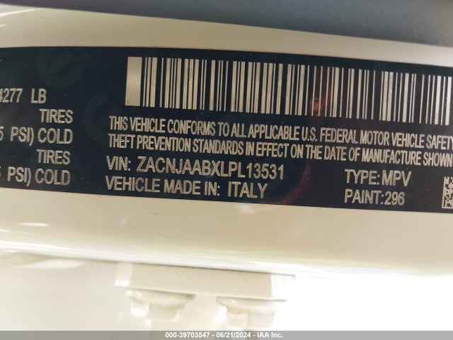 ZACNJAABXLPL13531 Jeep Renegade Sport Fwd