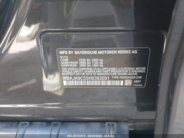 WBAJA9C55KB393091 BMW 530e Iperformance