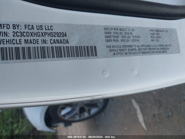 2C3CDXHGXPH529204 Dodge CHARGER GT