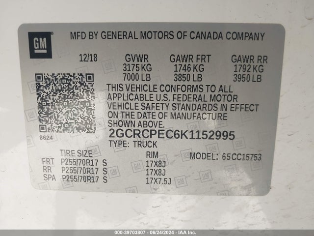 Chevrolet Silverado 1500 Ld Lt 2019 2GCRCPEC6K1152995 Image 9