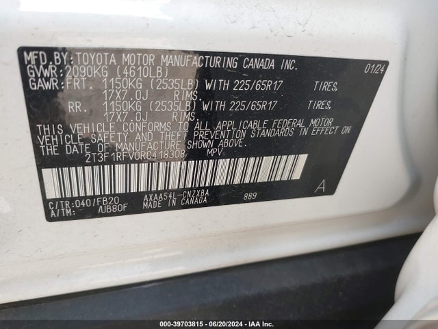 Toyota RAV4 LE 2024 2T3F1RFV0RC418308 Image 9