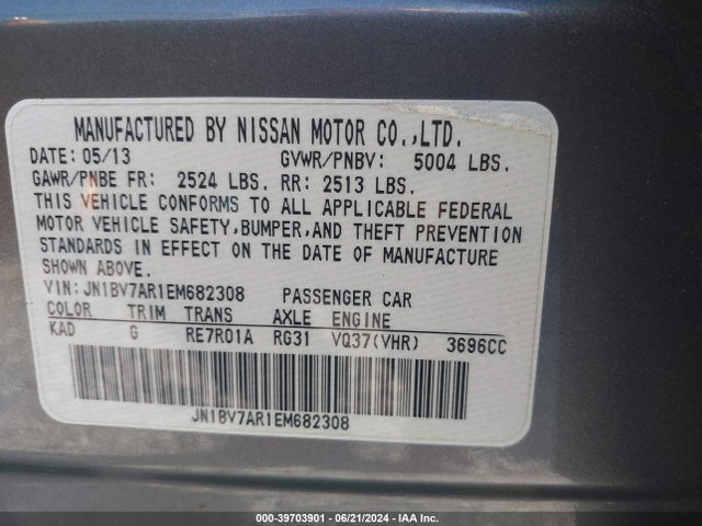 JN1BV7AR1EM682308 Infiniti Q50 SPORT
